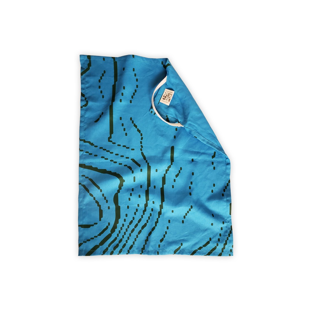 sustainable blue hand towel