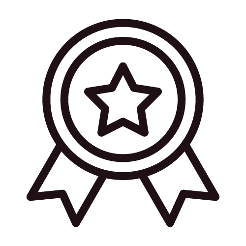 Award ribbon with a star, symbolizing quality or excellence.