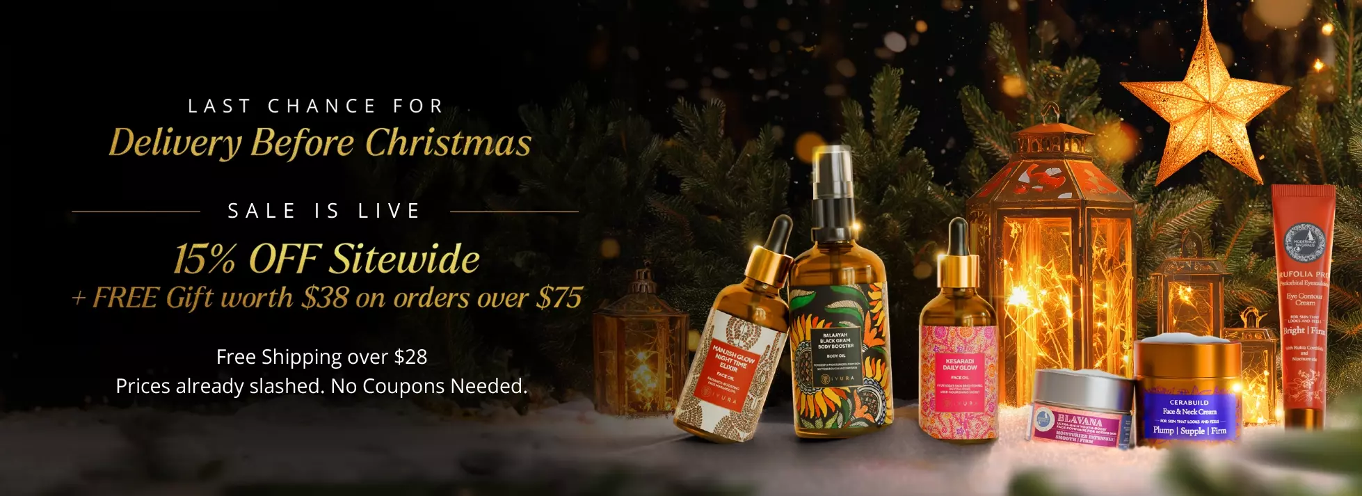 Delivery before christmas sale. 15% off sitewide web