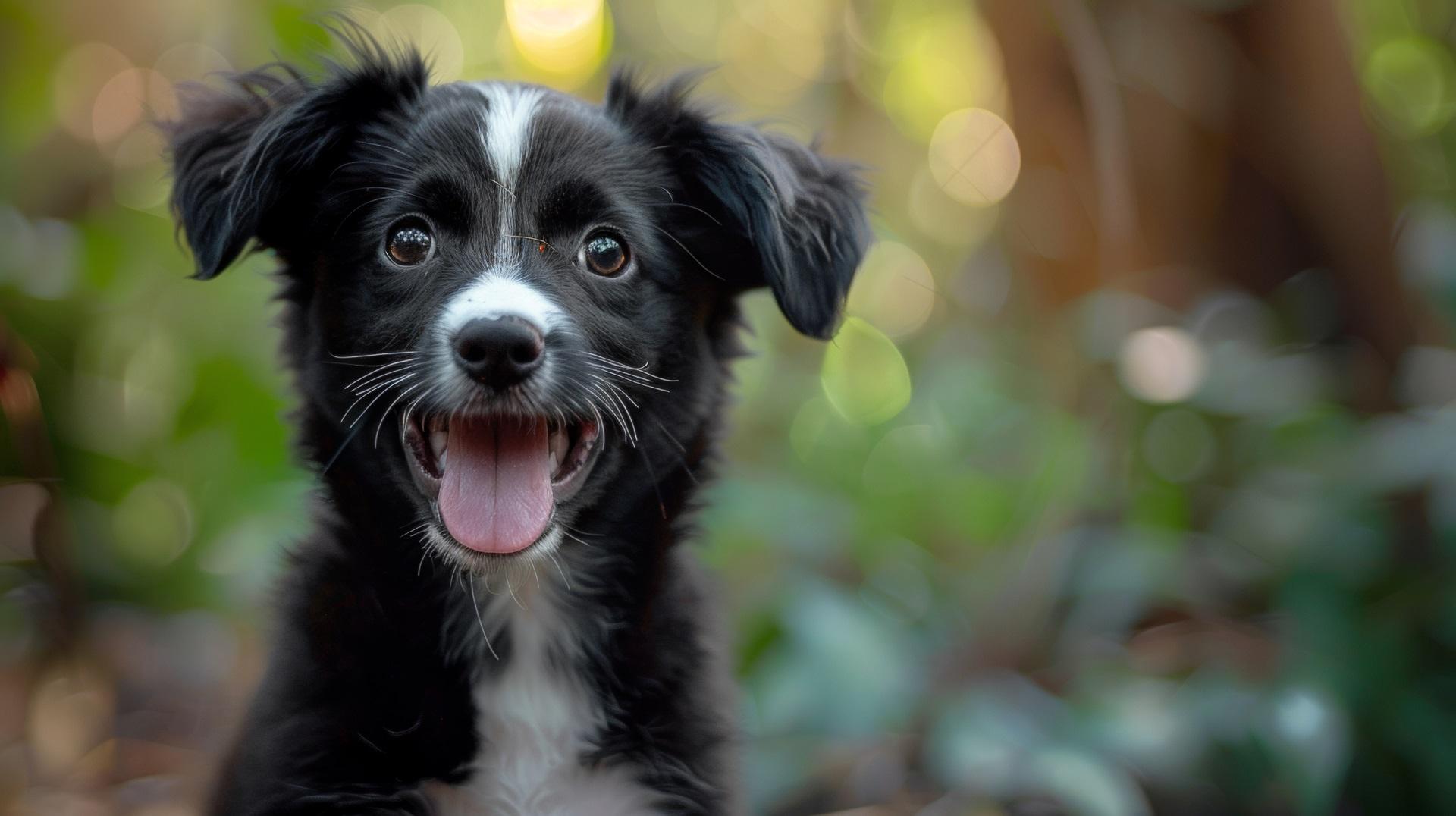 Two Happy white Dogs Posing On Park Bench