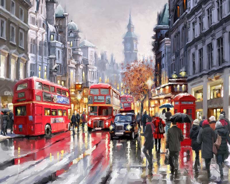 LONDON IN THE RAIN