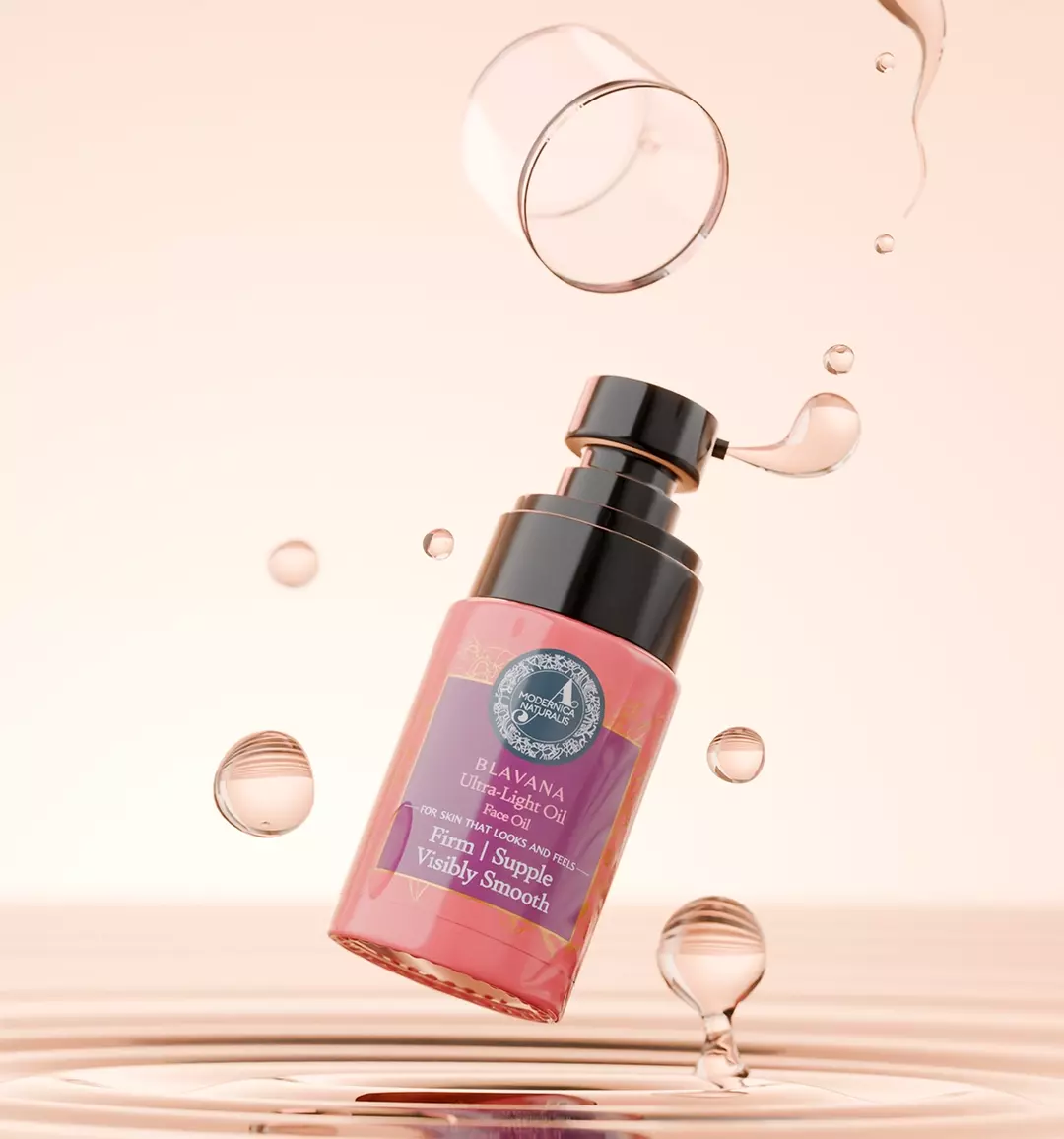 Blavana Ultra Light Oil on a beige background