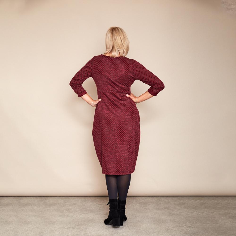 Zoe Polka Dot Dress (Wine)