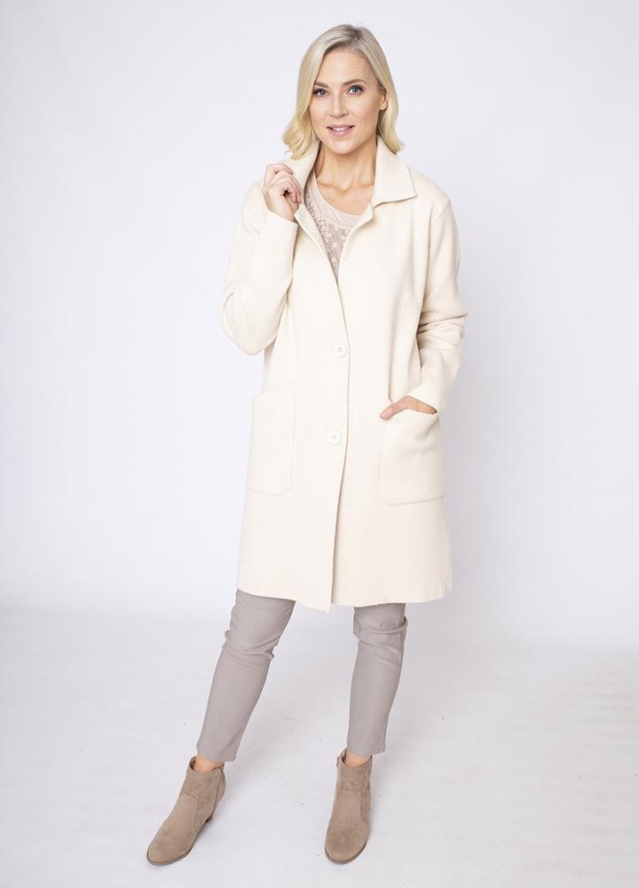 Revere Collar Coatigan in Cream