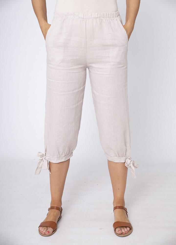 Ankle Tie Linen Trouser