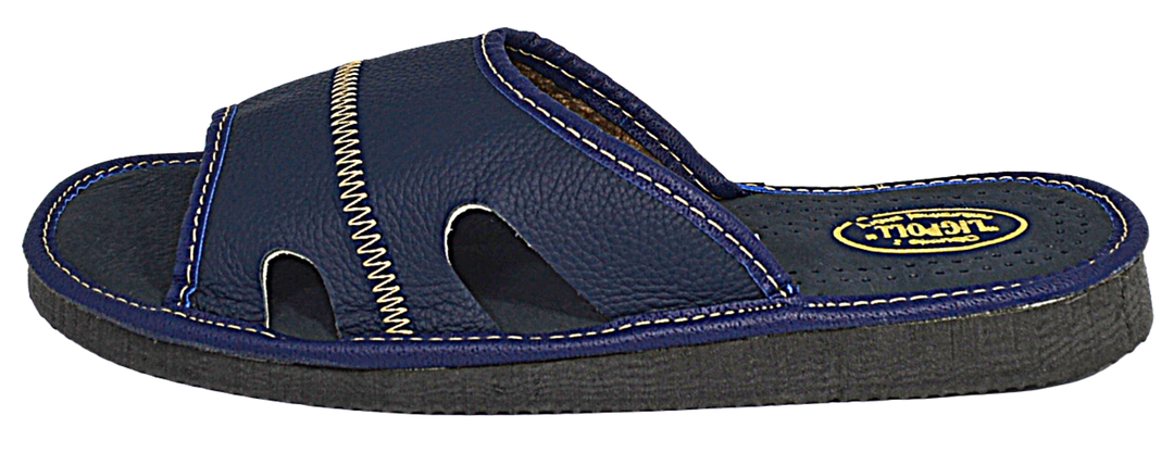 Dale - Mens leather slide sandals - Reindeer Leather