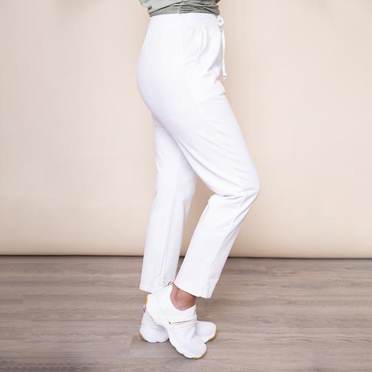 Drawstring Jersey Trouser in White