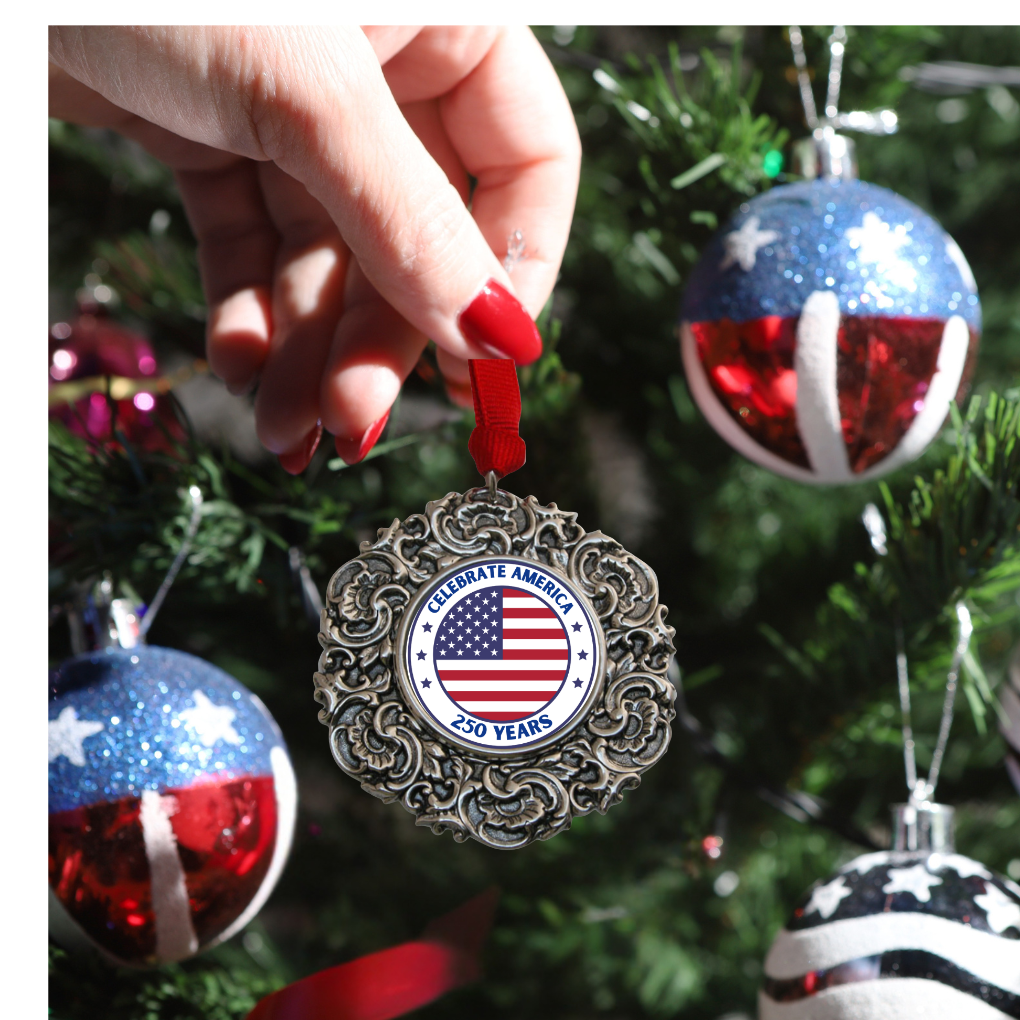Patriotic Christmas Ornament Celebrating 250 Years of America