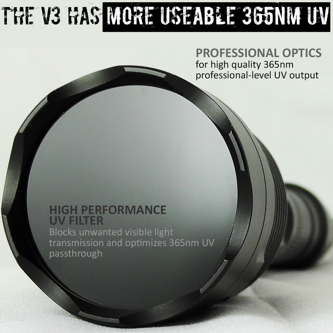  uvBeast Linterna UV de luz negra V3 385-395nm – LED de banda  ancha triple mejorada de alta potencia para uso profesional/comercial -  Stock de EE. UU. - Diseño del Reino Unido 