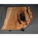 rustic live edge ash coffee table with black epoxy
