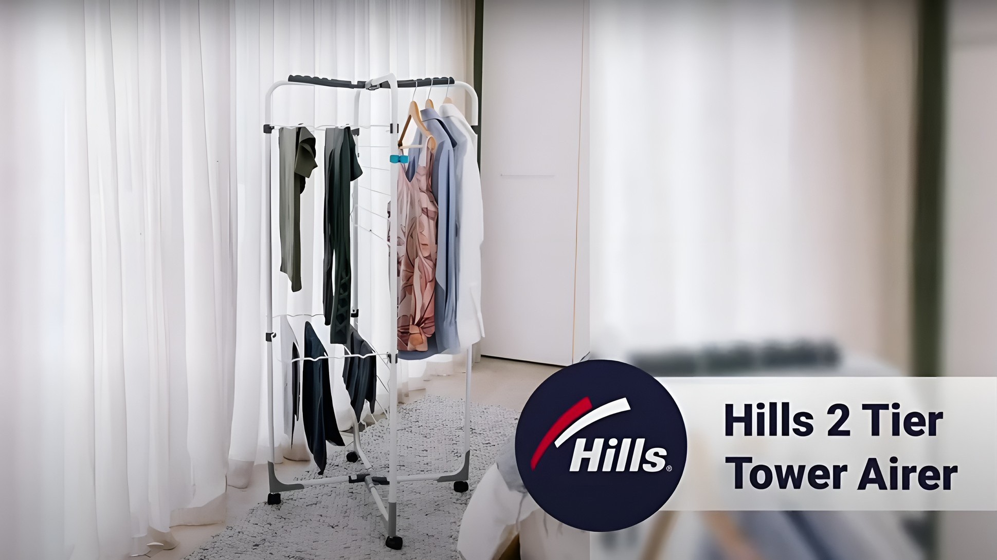 Hills 2 Tier Mobile Tower Clothes Airer