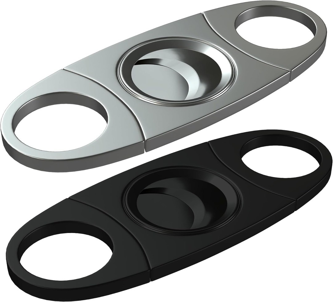 Nylea Cigar Cutter 2 Pack - Stainless Steel Guillotine Cigar Cutters for Men -  Double Blade Set srcset=