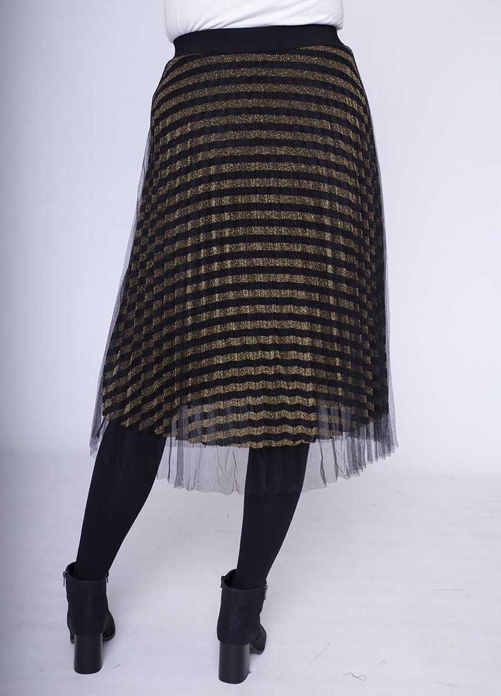 Overlay Net Skirt in Gold