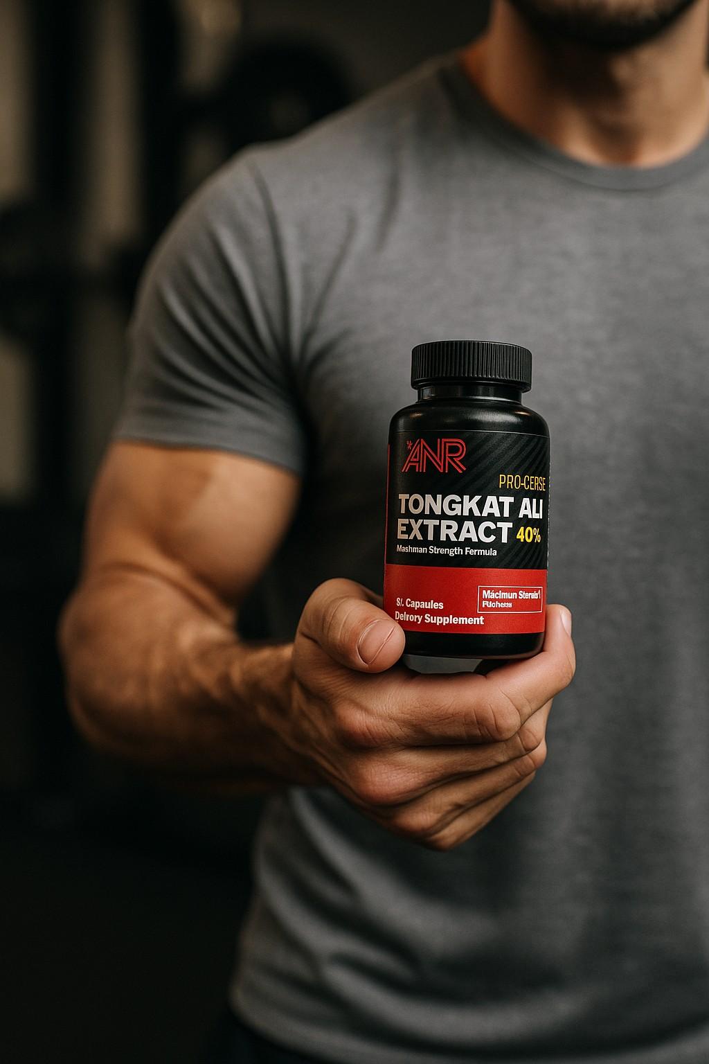 A lean, muscular man with arms crossed who uses Adaptophen to increase muscle and boost testosterone