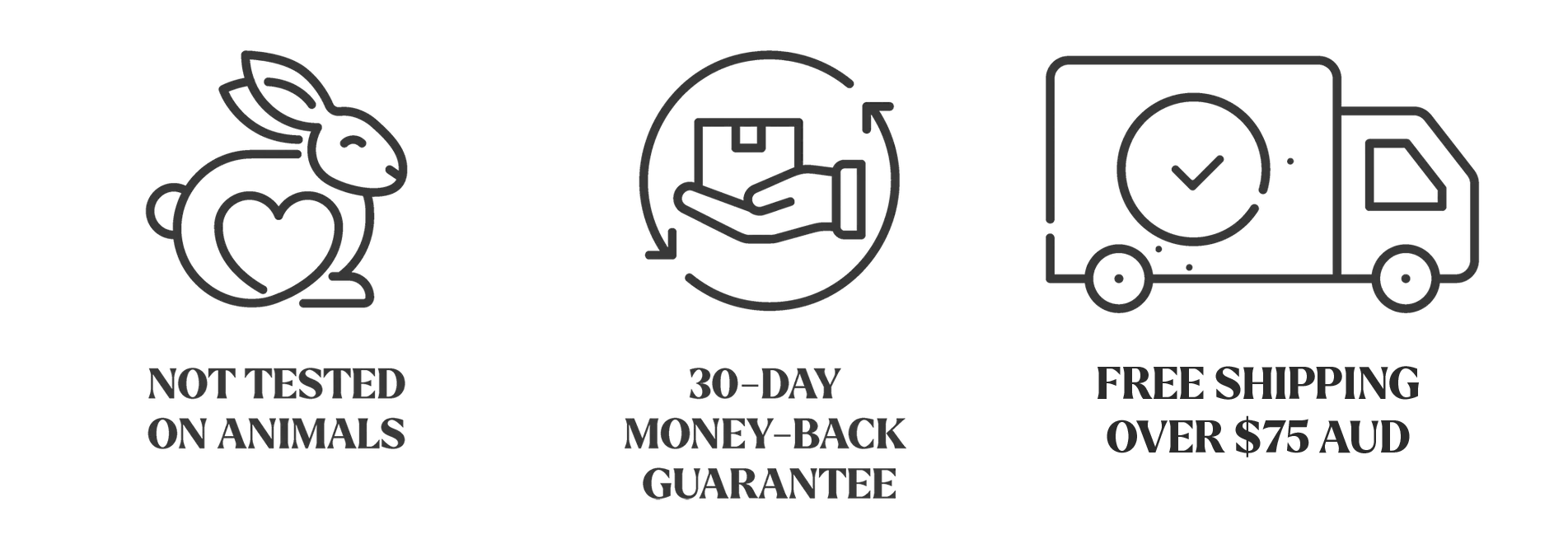 not tested on animals, 30 days money back guarantee, free shipping 3