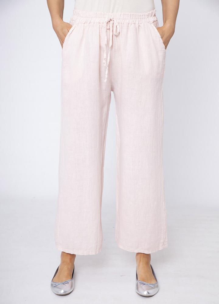 Stretch Waist Linen Trouser