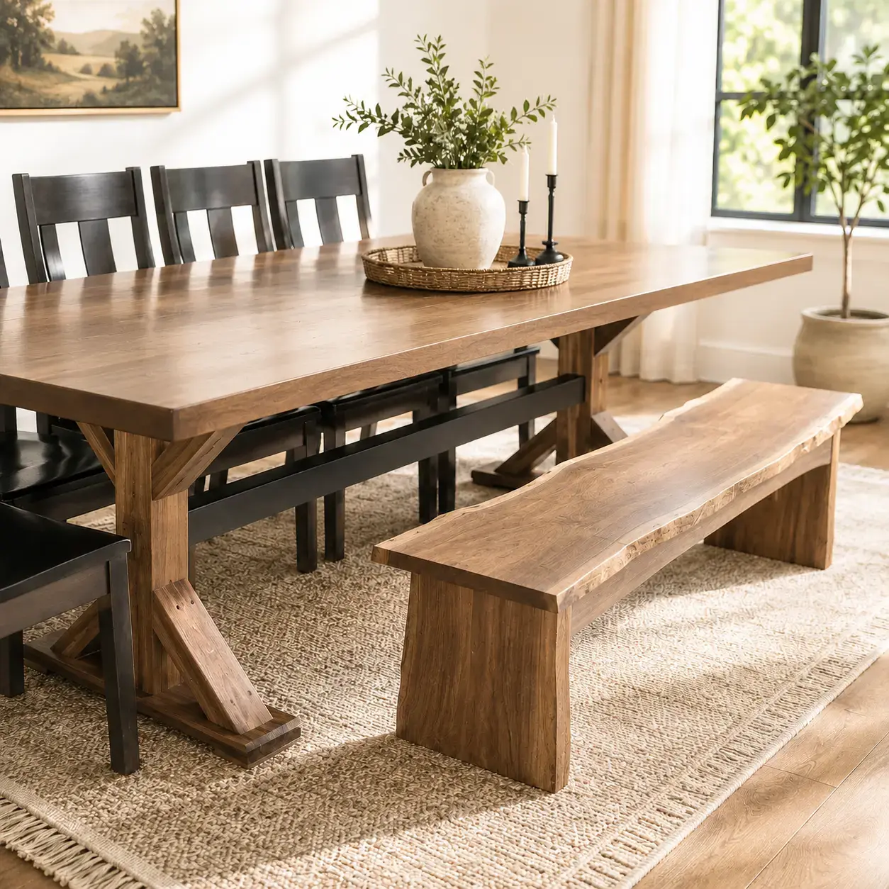 Live Edge Walnut Bench