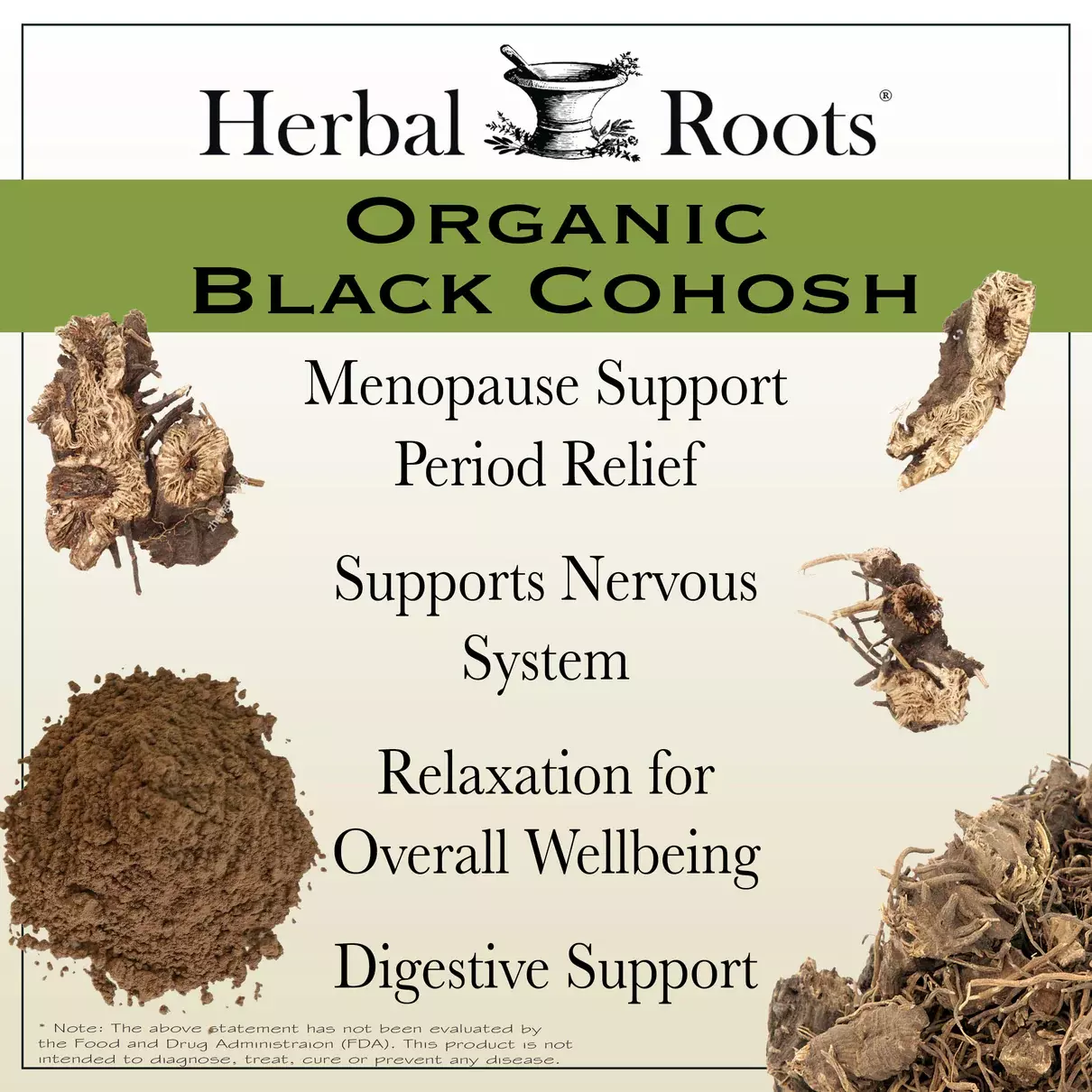 Supplement facts for Herbal Roots Korean Ginseng