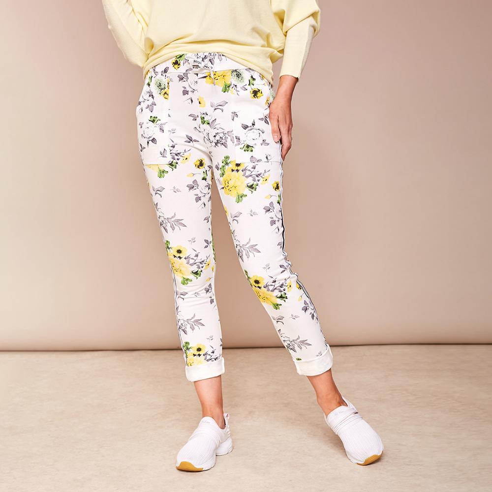 Kelly Floral Joggers (Lemon)