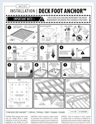 Deck Foot Anchor Instructions