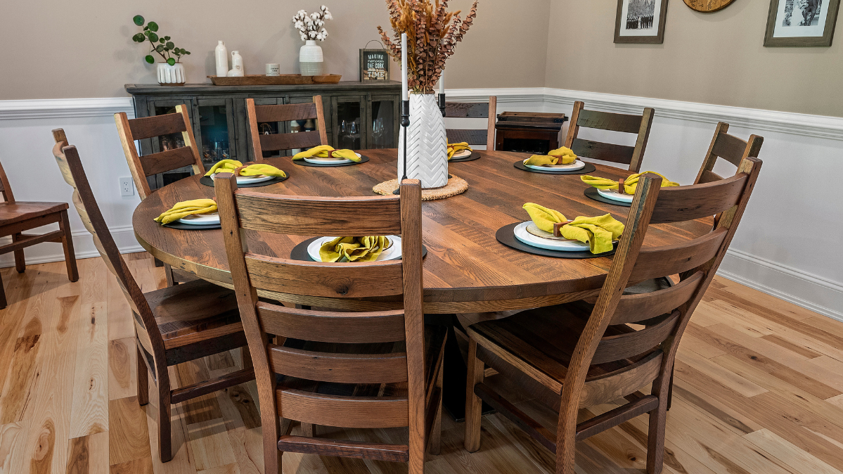 rustic farmhouse dining tables, gallery