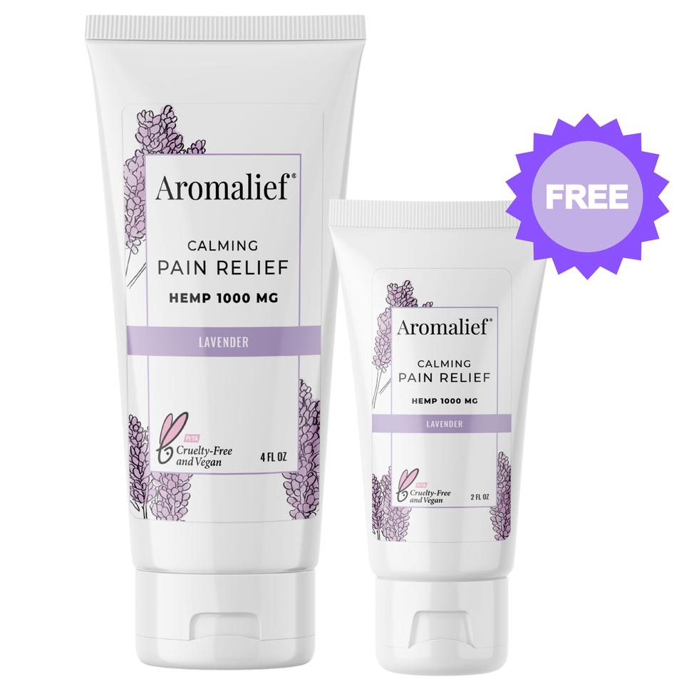 Aromalief 4oz Lavender and 2oz Travel Pain Relief Creams Offer