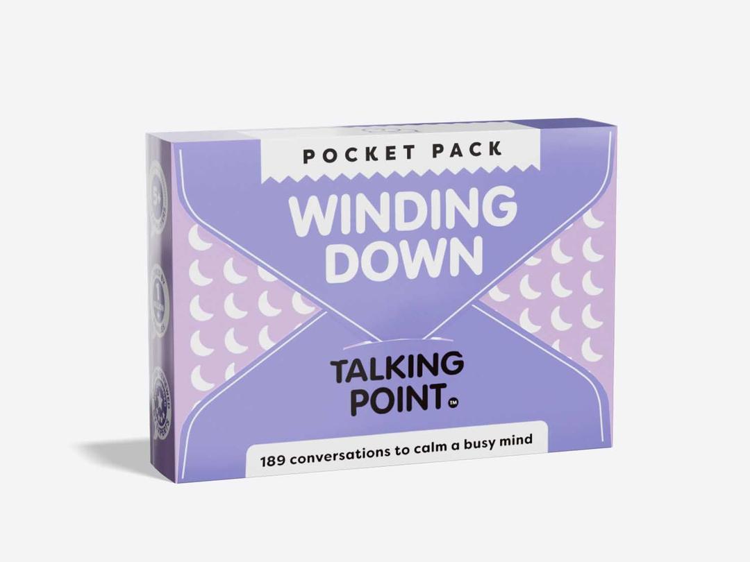 pocket packs: winding down conversation cards, talking point cards