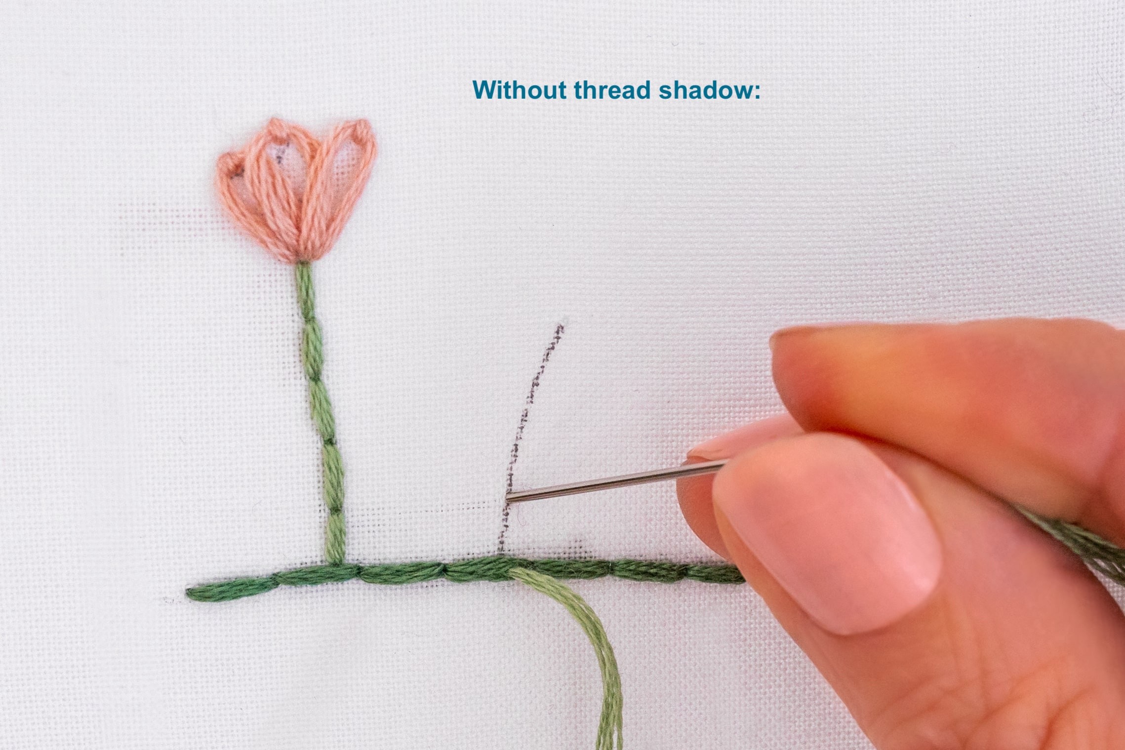 This is an image of an embroidery pattern without a thread shadow.