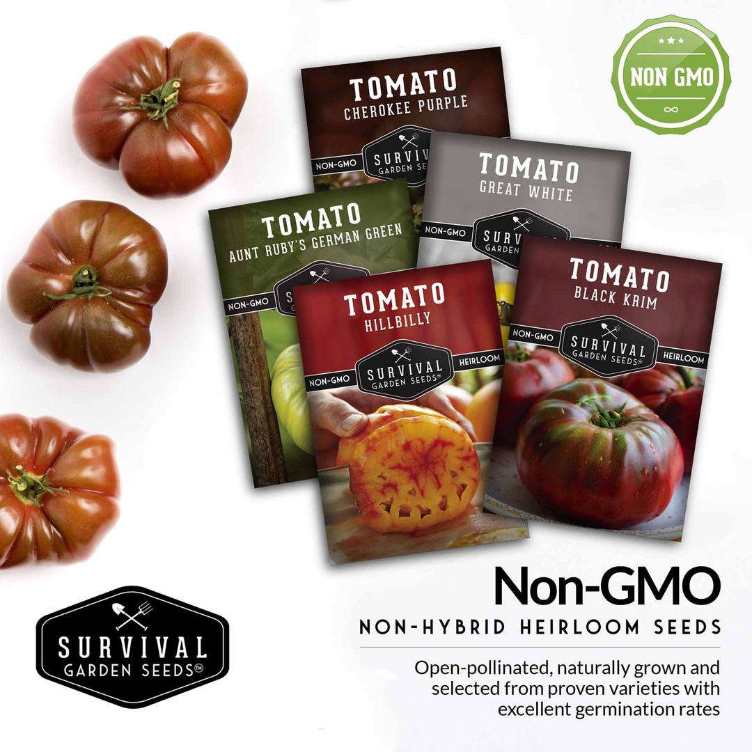 Non-GMO non-hybrid heirloom tomato seeds for your survival garden