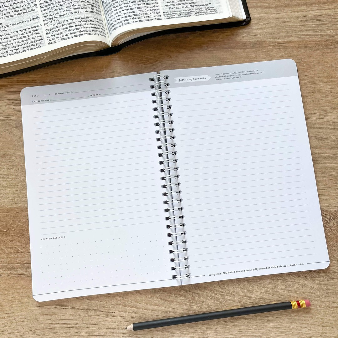 Gray sermon notebook for Teens/Adults