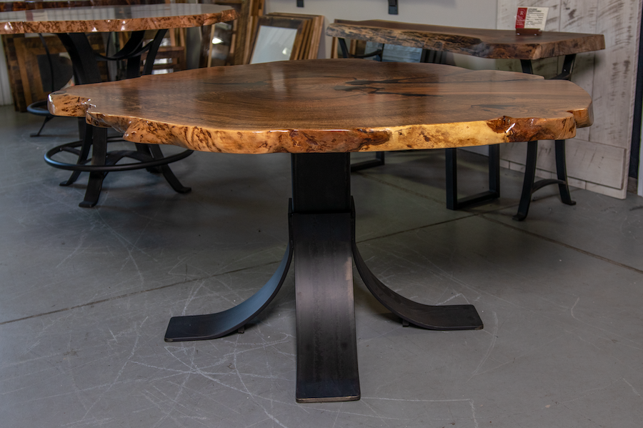 round burl dining table