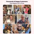 photos of multiple customers holdings their custom stuffed animal plush