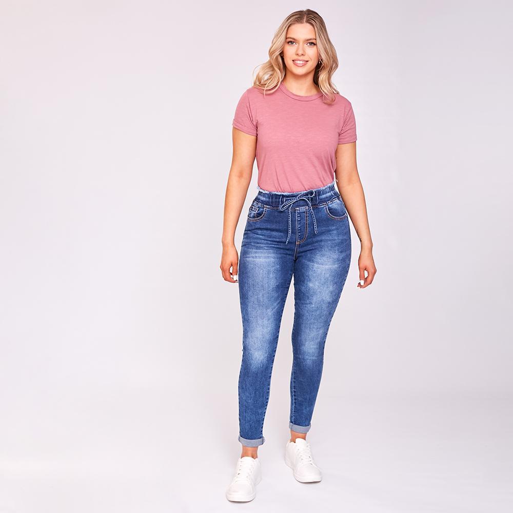 Dana Drawstring Classic Jeggings (Blue)