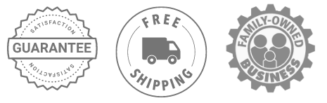 satisfaction guaranteed, free shipping and family business