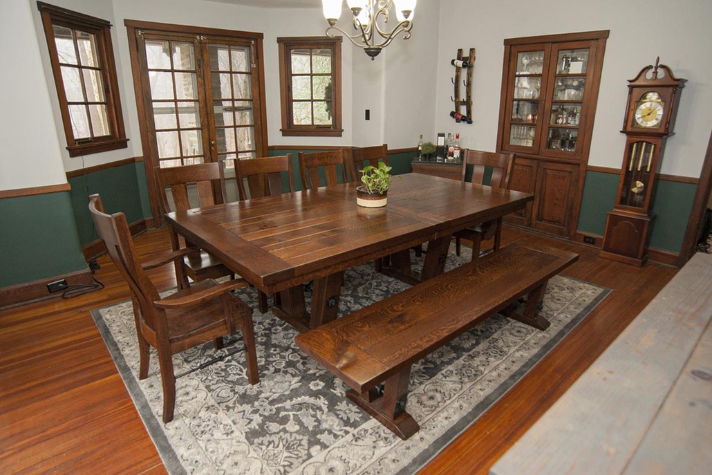 farmhouse dining table in cherry