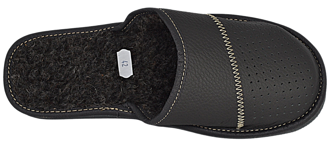 Claton - Mens leather sandal mules - Reindeer Leather