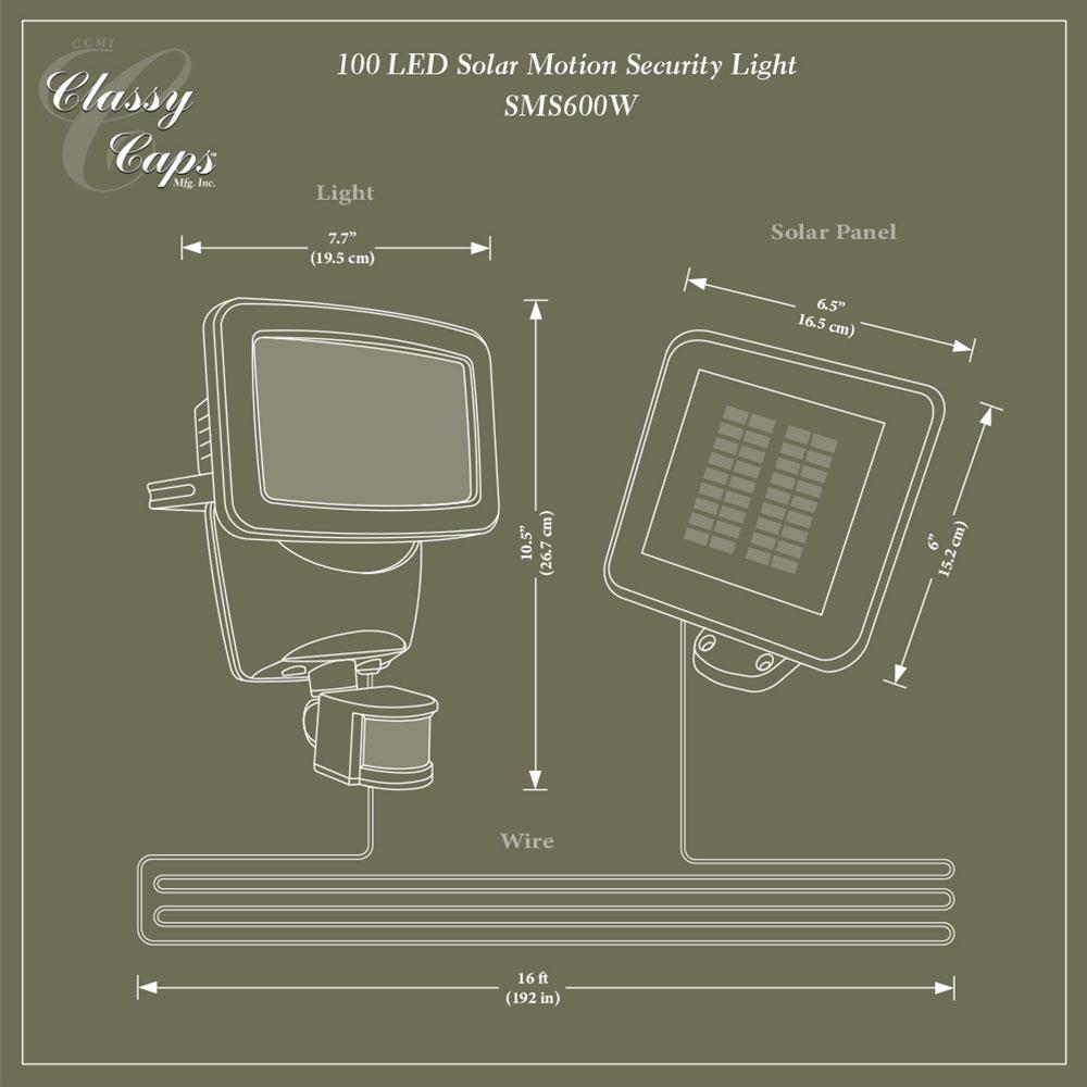 Classy Caps 100 LED's super bright Solar Motion Sensored Security light