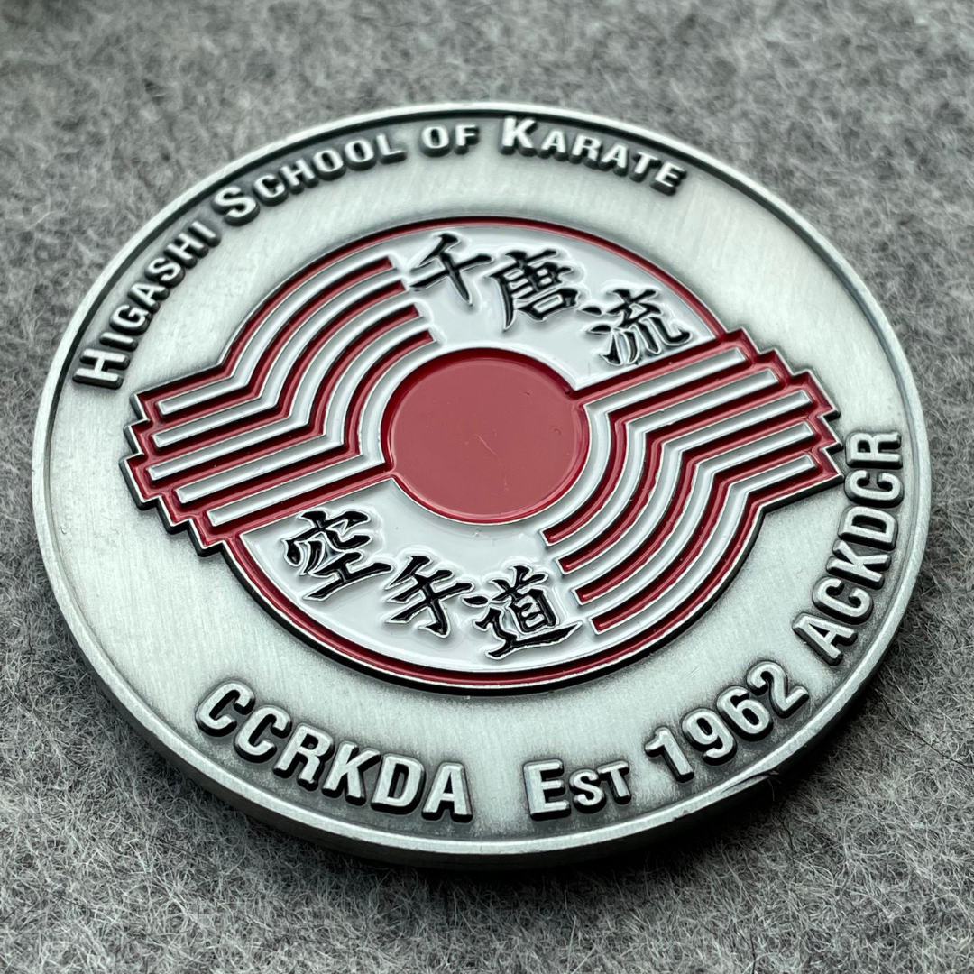 colorful metal sports custom coin for a karate school