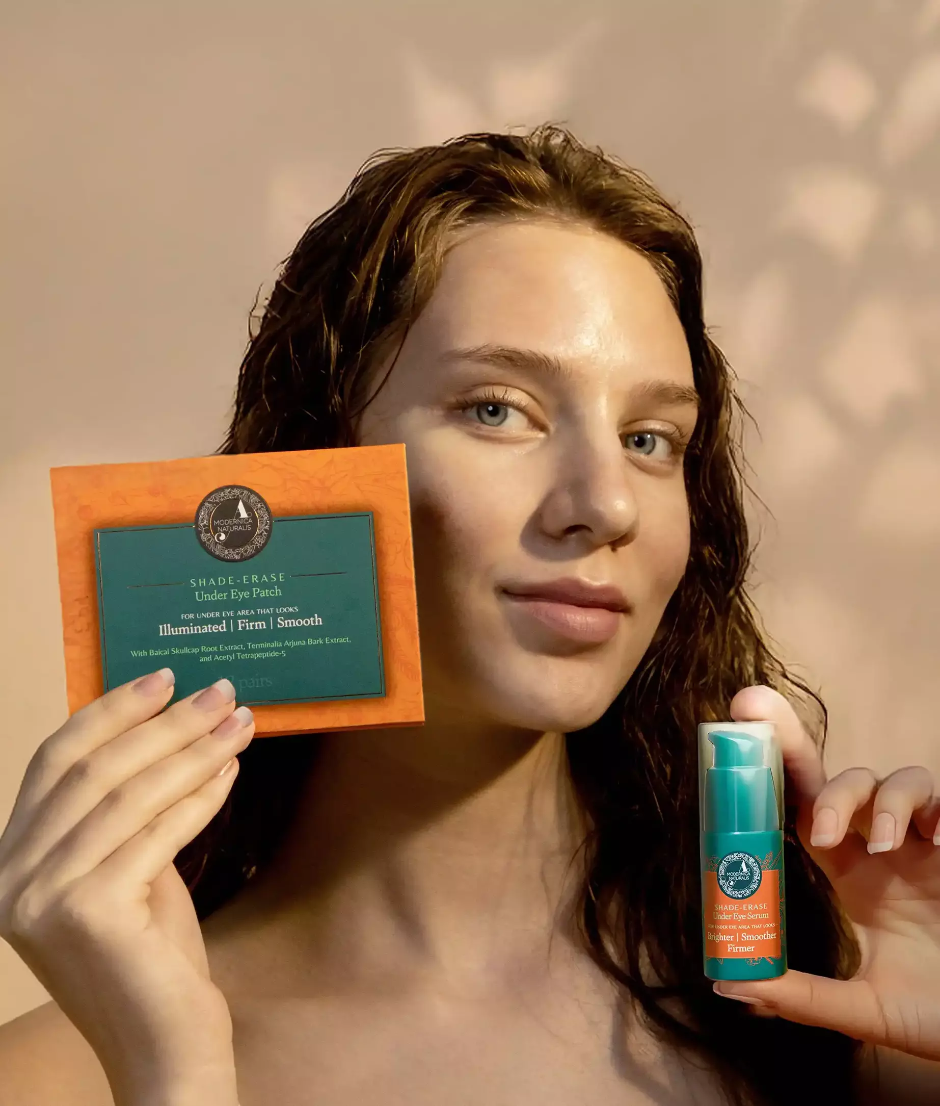 woman showcasing the range