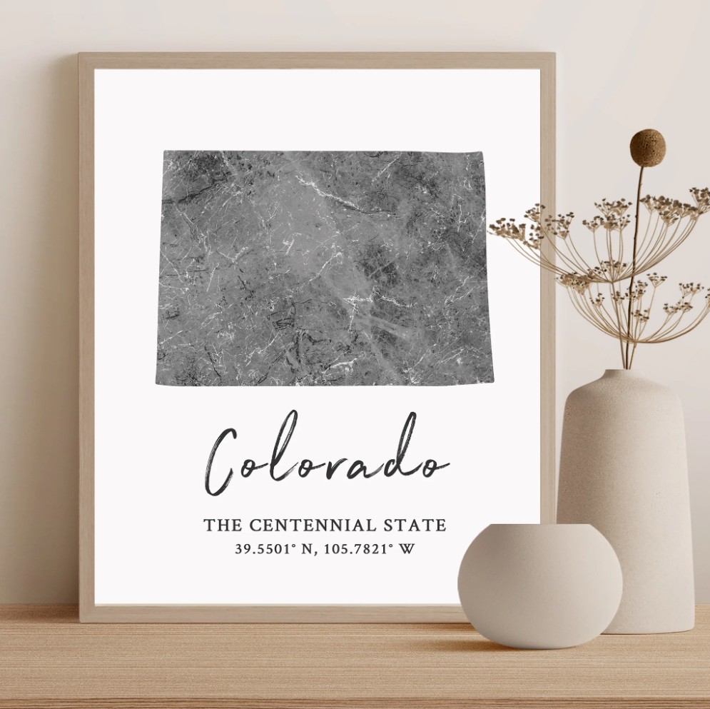 Colorado State Map Silhouette print