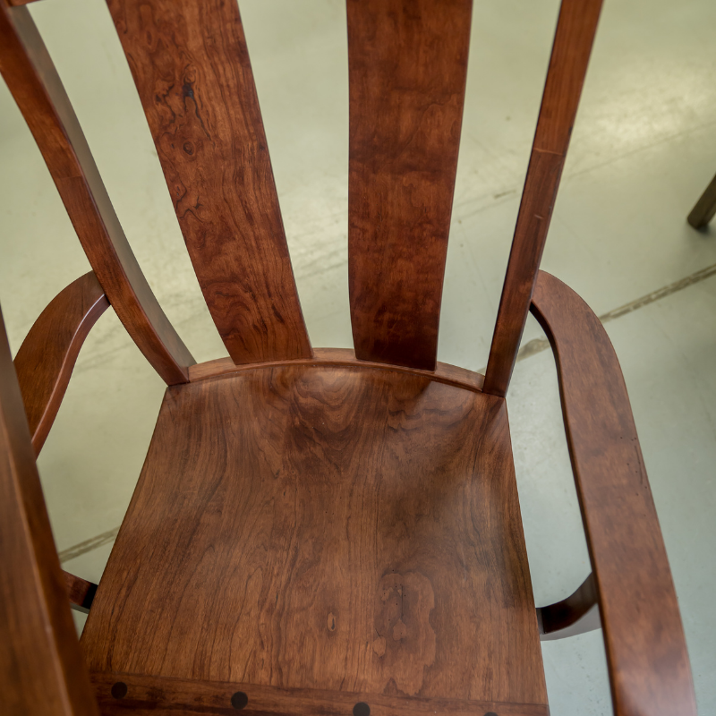 rustic cherry arm chair