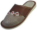 Lyra - Women scuff leather slippers - Reindeer Leather