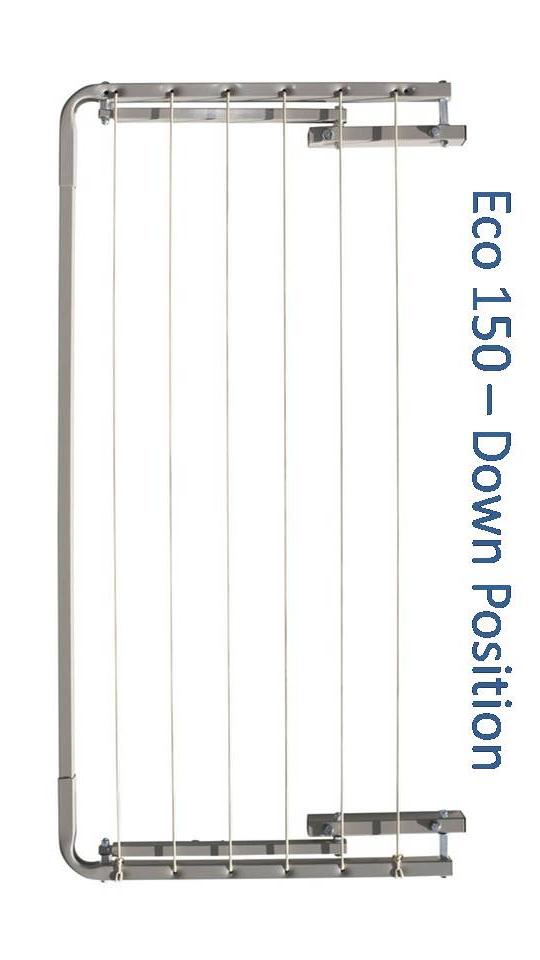 eco 150 1500mm wide clothesline folded down