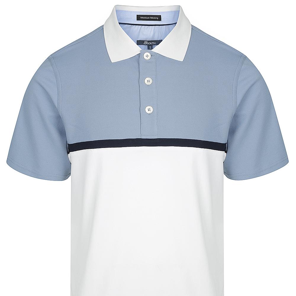 38 South Polo - Mens Pique Block Cooldry