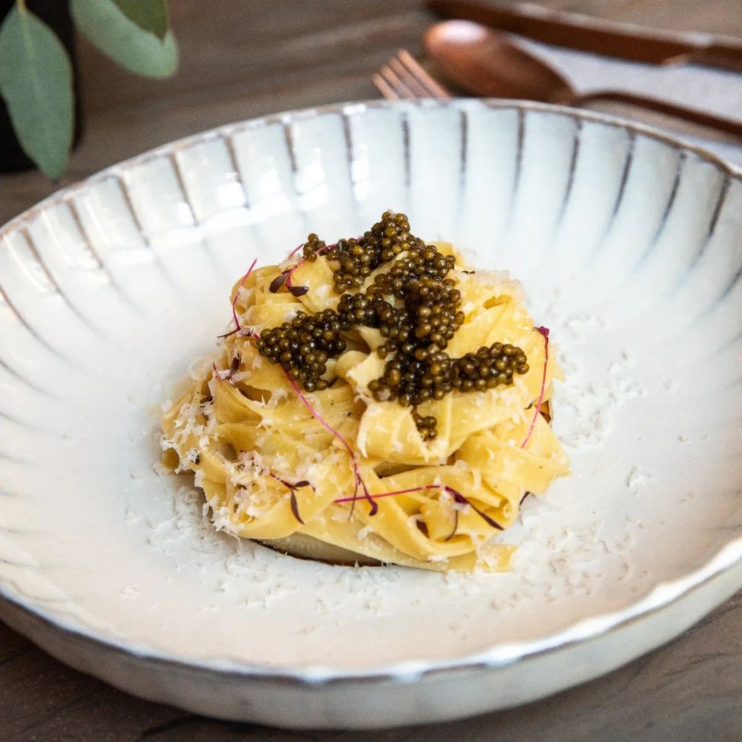 Imperial Caviar of Sterling Caviar paired with a pasta dish