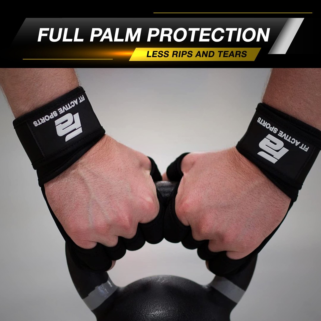 RIMSports Ventilated Weight Lifting Gloves with Wrist Support, Full Palm  Protection Workout Gloves with Extra Grip, Great for Pull Ups, Cross