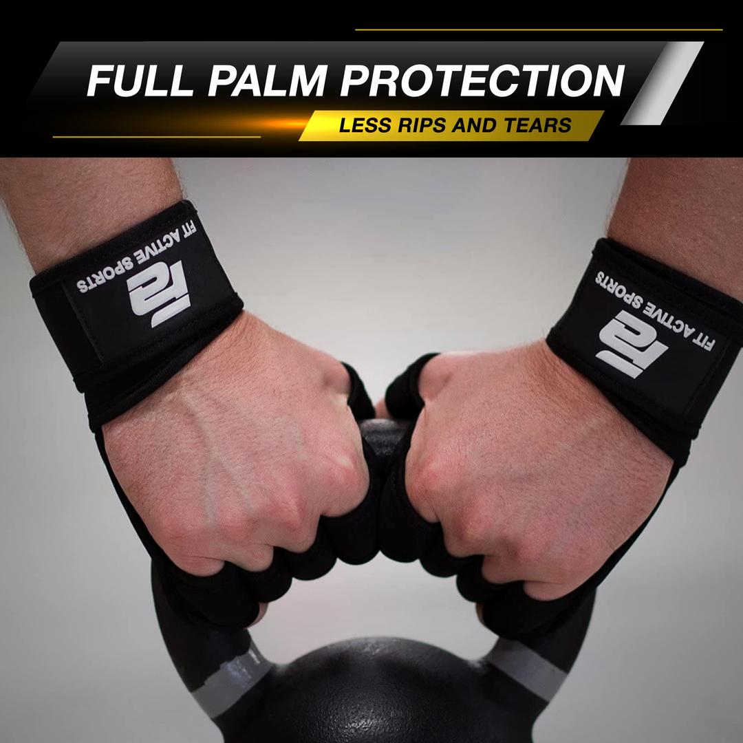thumbnail image 2 of Fit Active Sports Ventilated Weight Lifting Gloves With Wrist Wraps - Gym & Cross Training Hand Protection 2 of 10