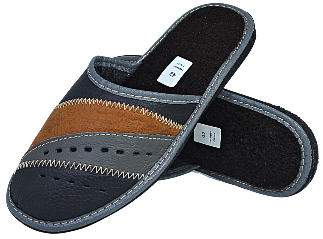 Jonas - Men house scuff slippers - Reindeer Leather