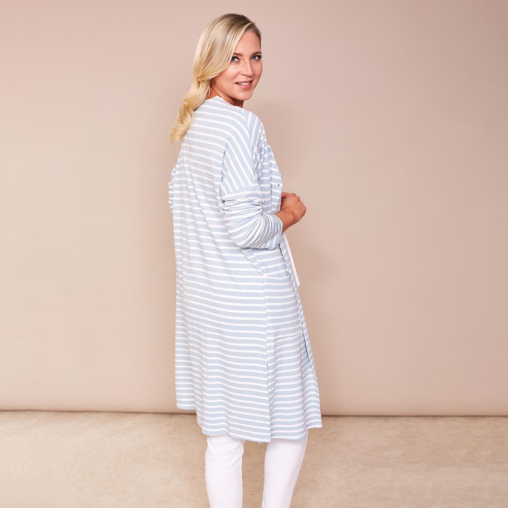 Charlotte Stripe Cardi (Sky Blue)