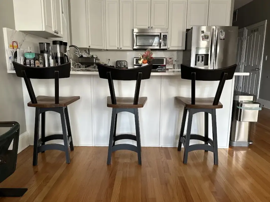 Walnut Swivel Bar Stool